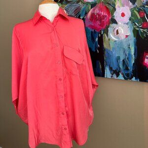Lavand Coral Oversized Batwing Women's Blouse Size Medium